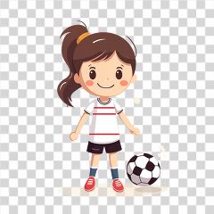 Young Girl Enjoying Soccer in Playful Illustration