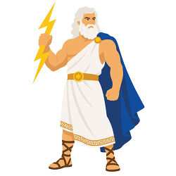 Zeus Lightning Bolt Blue Cape