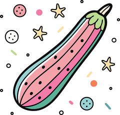 zucchini colorful playful icon clip art