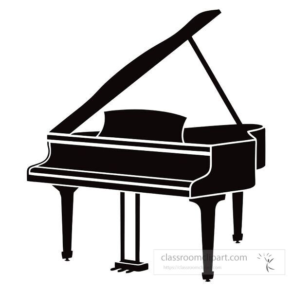  This artwork features a grand piano silhouette