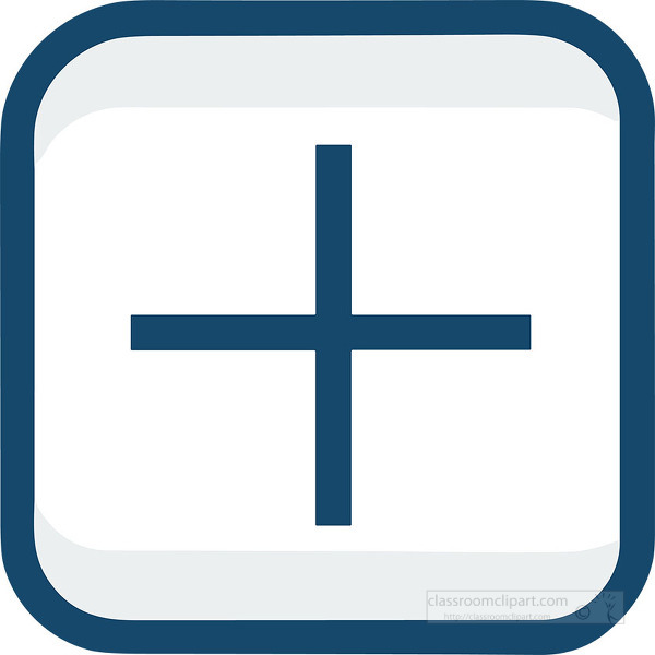simple icon of an addition symbol inside a rounded square