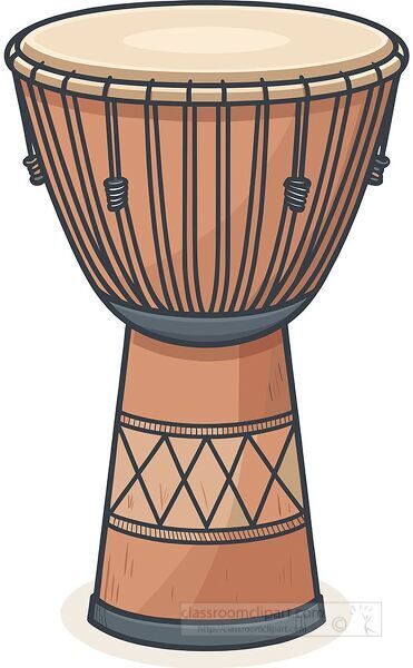 Colored vector illustration of a traditional African djembe drum