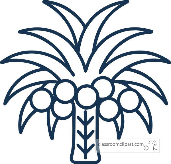 Areca palm depicted in a clean line style icon