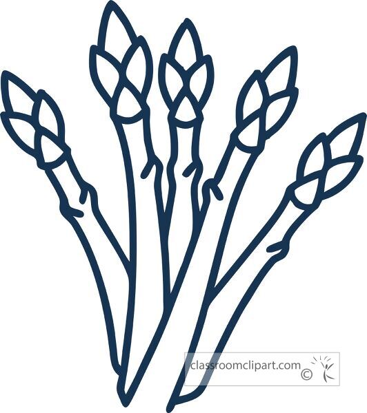 icon line design of asparagus stalks