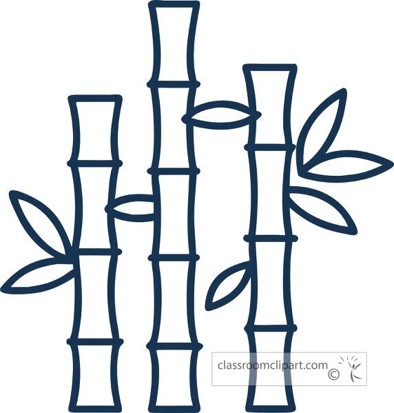 icon ine drawing of bamboo stalks with leaves