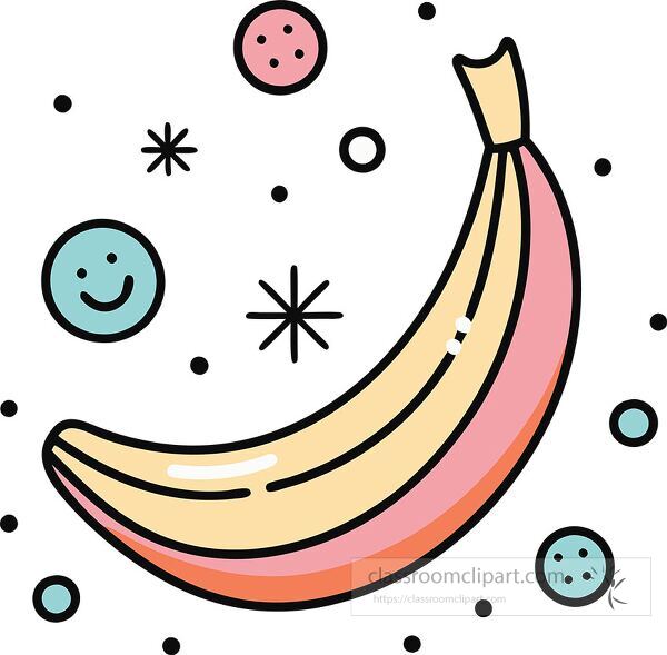 banana colorful playful icon clip art