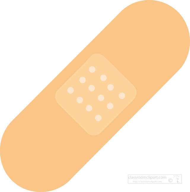 Tan adhesive bandage strip with a center pad on a white background