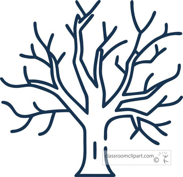 Bare tree with detailed branches icon