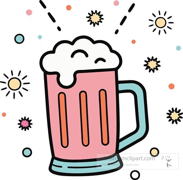 beer mug colorful playful icon clip art