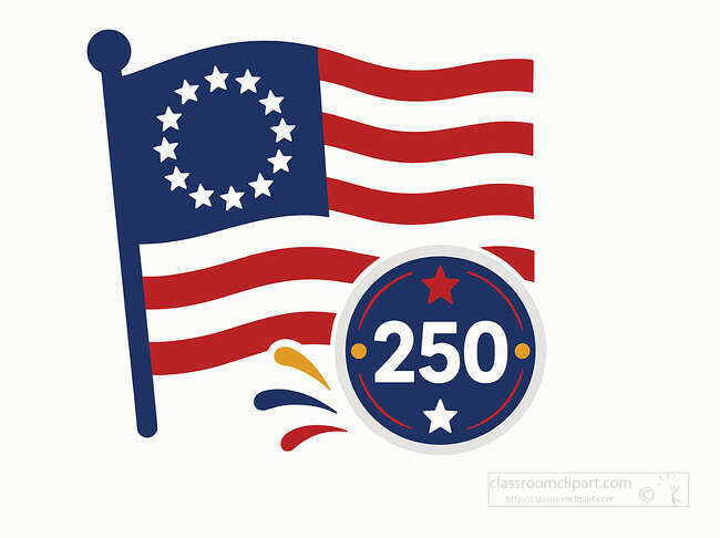 Betsy Ross flag 250 emblem