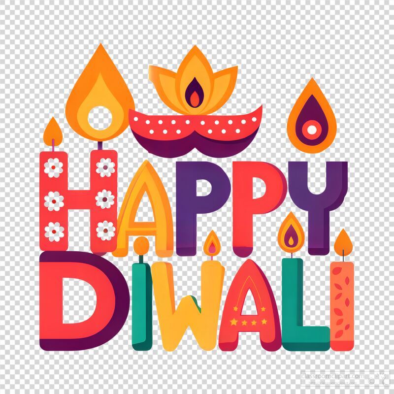 Bold Typography Design for Diwali Celebration Greetings