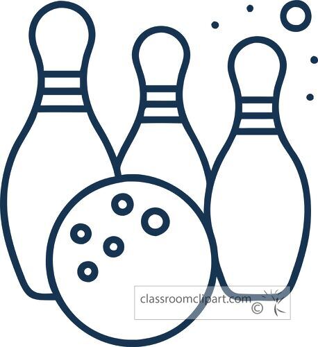 Outline of a bowling ball and three pins design for decoration