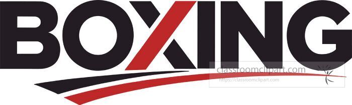 Vector illustration of boxing logo with modern bold typography and dynamic red accent for sports branding