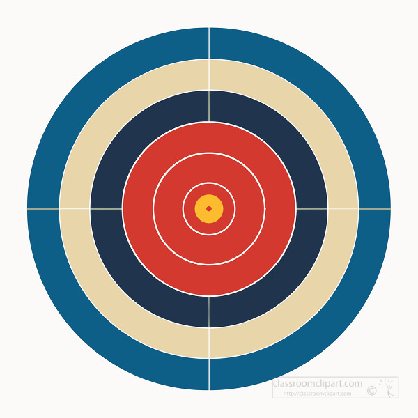 bold bullseye target with colorful concentric circles used for aiming archery and accuracy practice