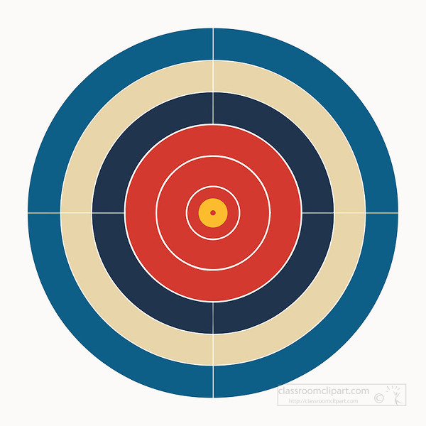 bold bullseye target with colorful concentric circles used for aiming archery and accuracy practice