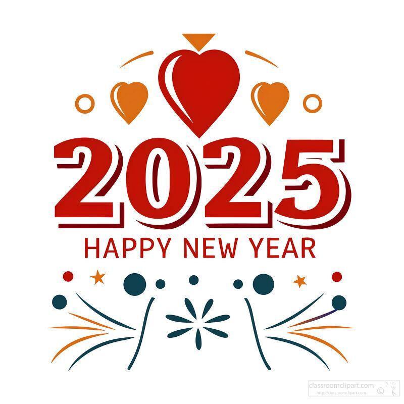 Celebratory Typography Design for New Year 2025