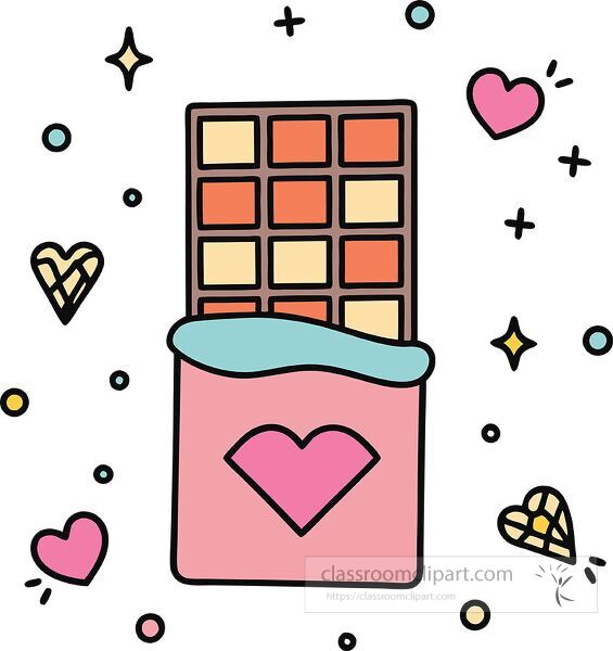 chocolate bar Whimsy Pastel Doodle clip art