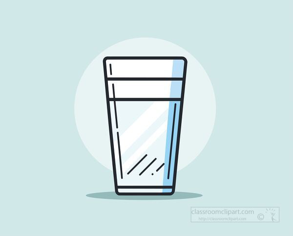 simple illustration of a clear glass filled with water