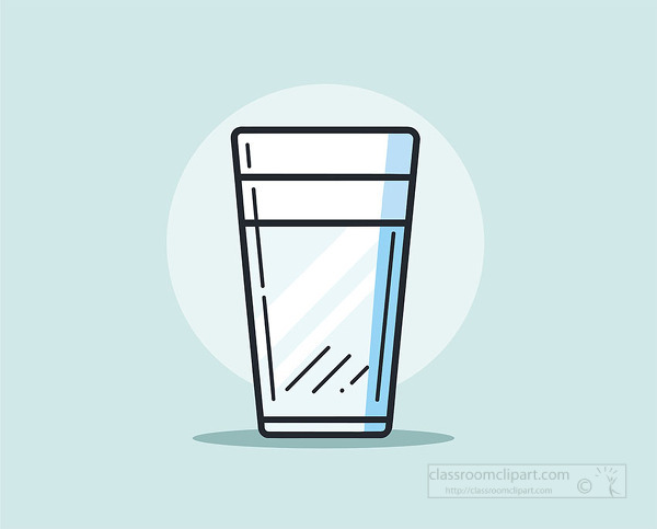 simple illustration of a clear glass filled with water