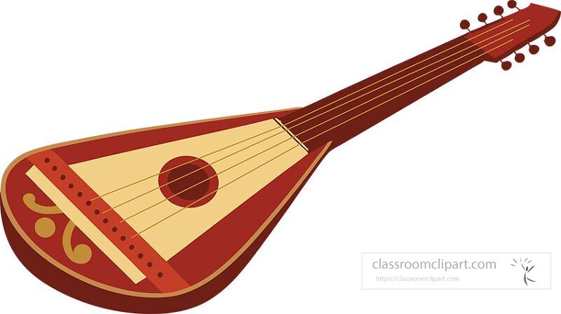 This detailed close up showcases the distinctive features of a Russian balalaika The vibrant colors and intricate design highlight its cultural significance and craftsmanship