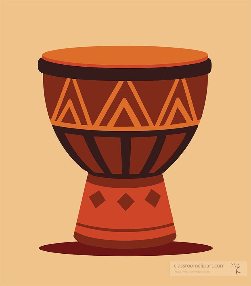 A detailed close up of an african drum showcases intricate patterns and textures The colors highlight traditional craftsmanship reflecting cultural heritage in a warm inviting design