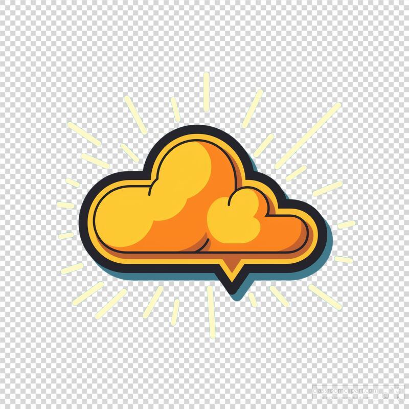 Cloud With Thunderbolt in a Dynamic Flat Style