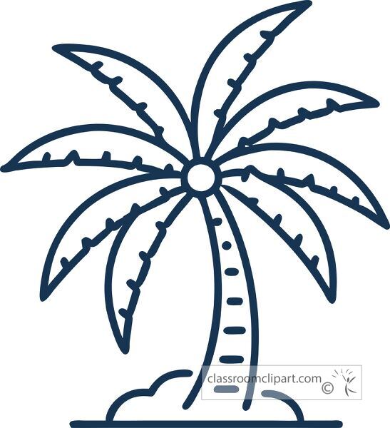 cocunut tree plant solid line icon