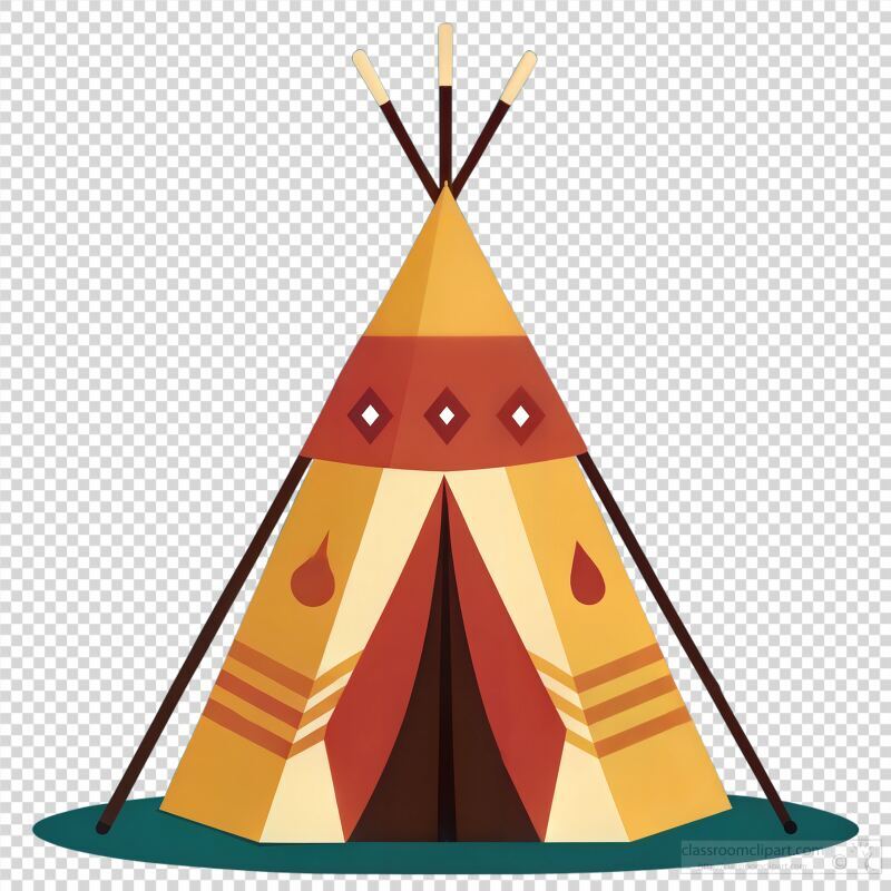 Colorful Tee Pee Structure in a Natural Setting