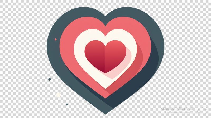 Colorful Vector Drawing of Overlapping Hearts in Flat Style