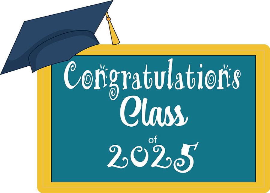 congratulations class 2025 on chalkboard clipart