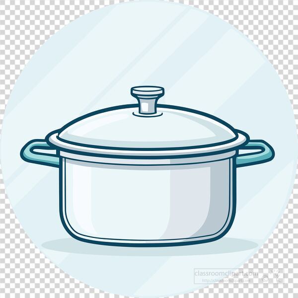 illustration of a cooking pot with a matching lid and two handles
