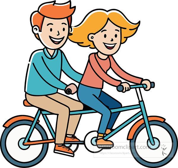 a lively cartoon style drawing of a young couple r