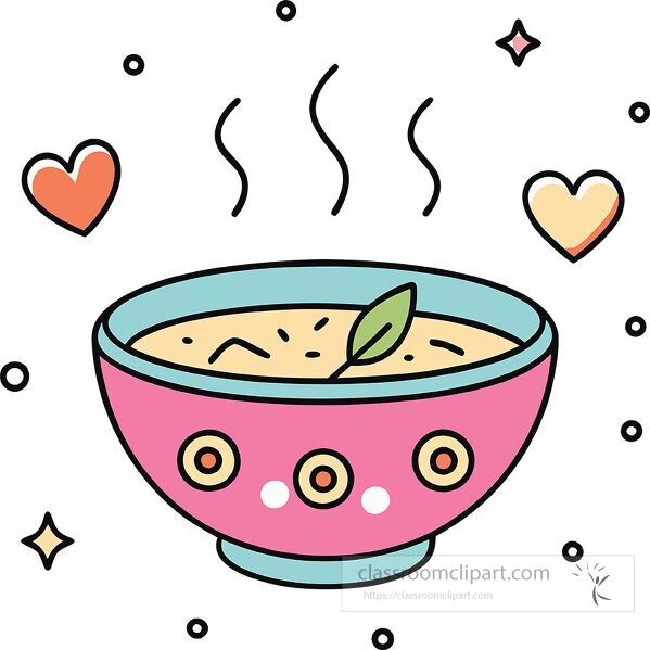 curry bowl Whimsy Pastel Doodle clip art