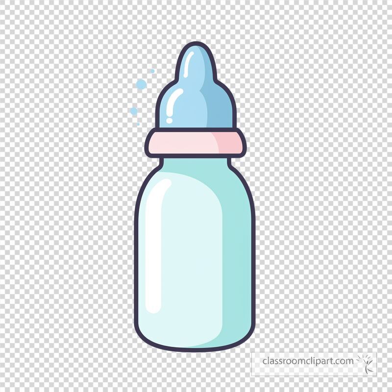 This clipart features a simple flat design of a baby bottle in soft colors Ideal for school projects baby shower invitations or nursery decor