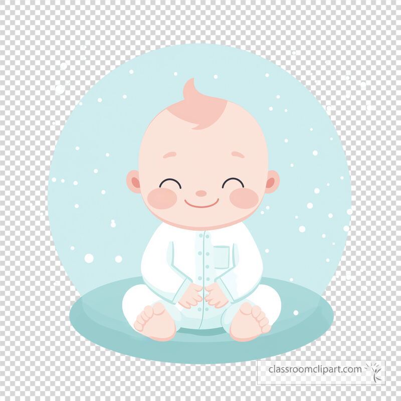 A joyful baby sits comfortably with a big smile wearing cozy pajamas Surrounded by a gentle atmosphere this scene evokes warmth and happiness perfect for baby related themes