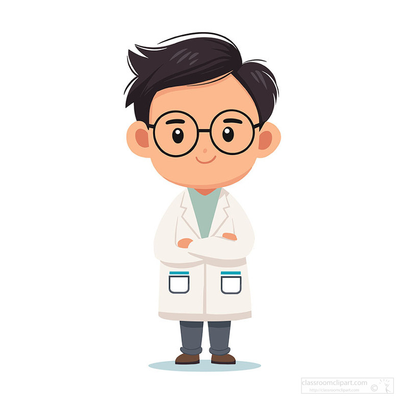 Smiling pharmacist wearing white coat