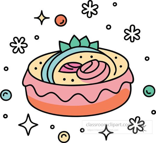 danish pastry Whimsy Pastel Doodle clip art