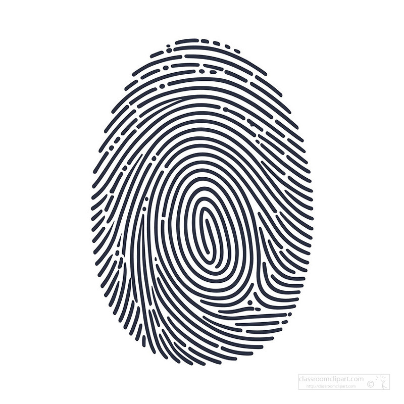 dark blue fingerprint pattern representing biometric security and personal identity