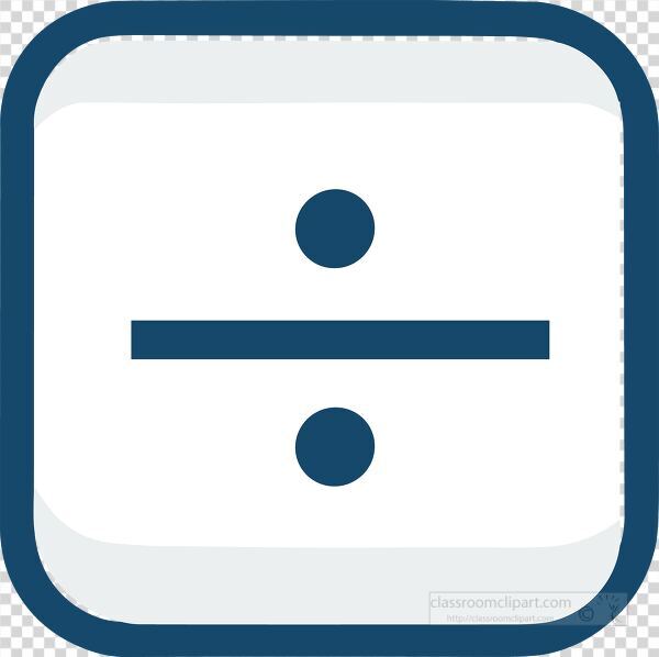 simple icon of a division symbol inside a rounded square