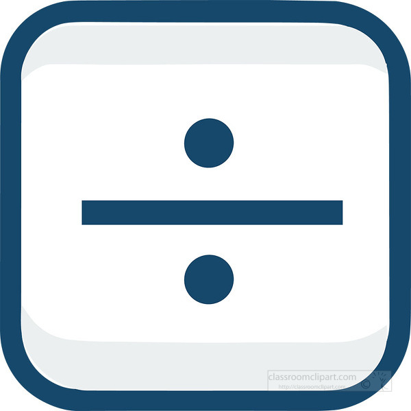 simple icon of a division symbol inside a rounded square