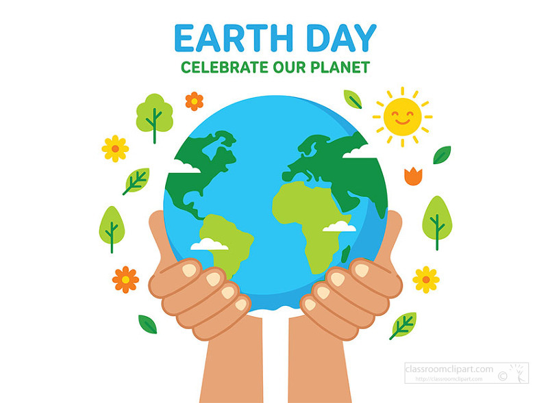 Hands holding planet earth promoting care protection and sustainability