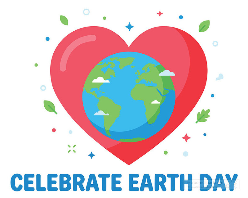 Planet earth inside heart symbolizing love and protection for our planet