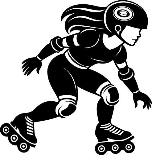 A dynamic roller skater silhouette showcasing speed and agility