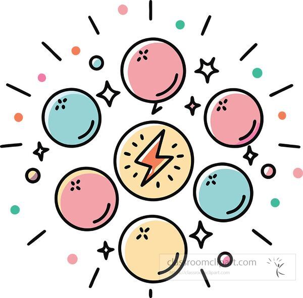 energy balls Whimsy Pastel Doodle clip art