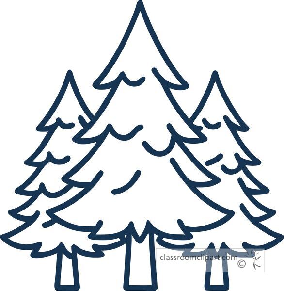 evergreen tree line icon