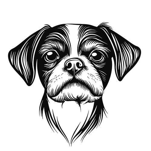 Charming Boston Terrier head with unique features