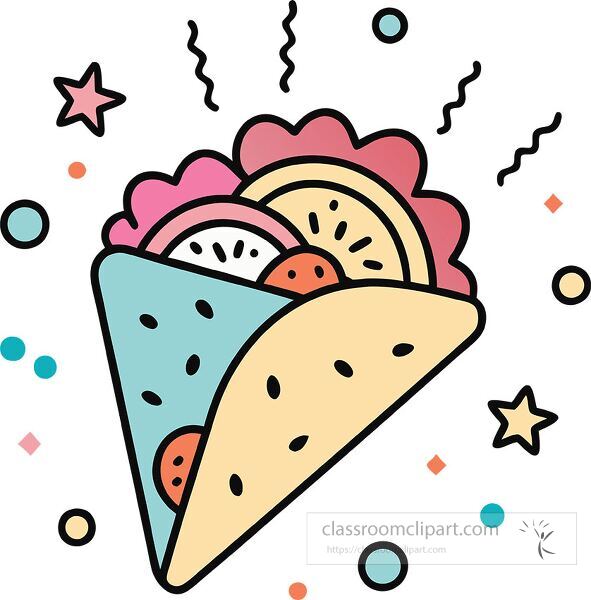 falafel Whimsy Pastel Doodle clip art