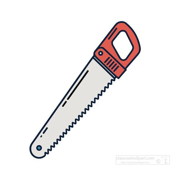 simple flat illustration of saw tool used for woodworking and construction