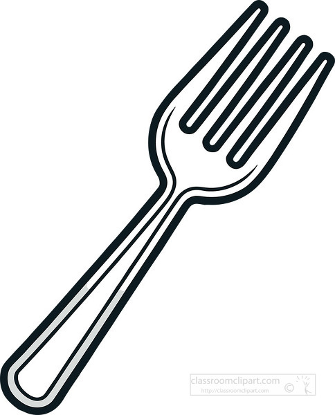 simple illustration of a metal fork on a white background