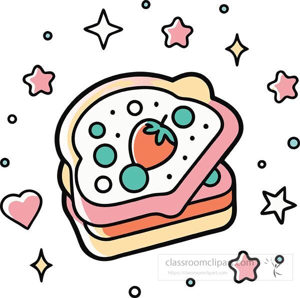 french toast Whimsy Pastel Doodle clip art